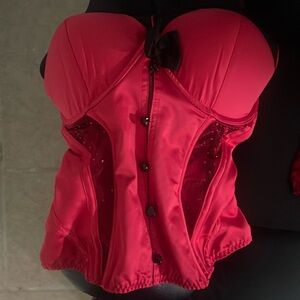 Vs sexy little things devil corset 36d large panty fork horns costume